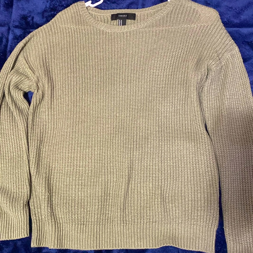 Olive green knitted sweater